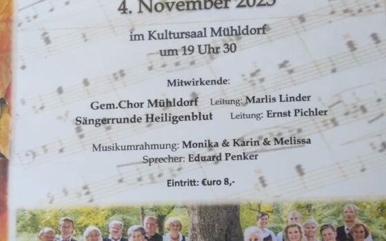 Herzliche Einladung zum Liederabend am 4.11.2023